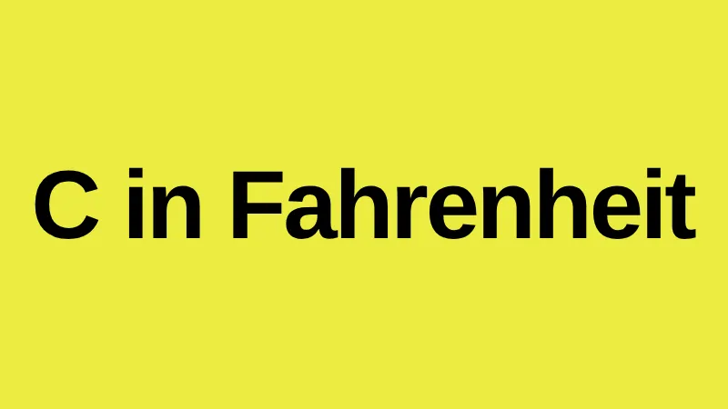 C in Fahrenheit conversion tool for enterprise business intelligence and data analytics operations