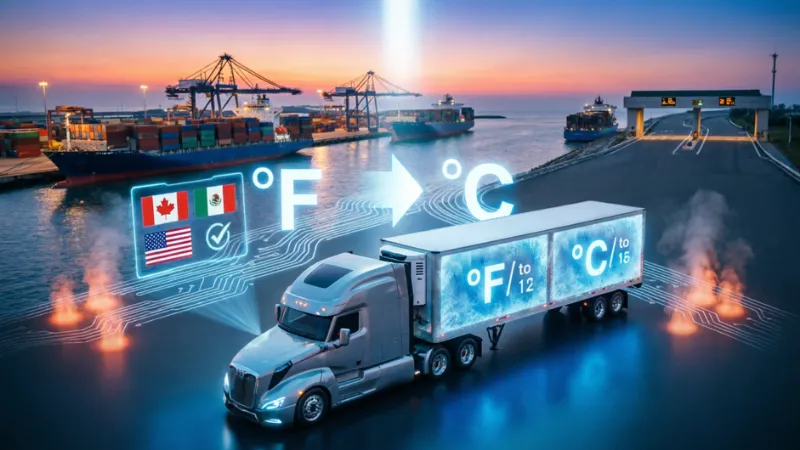 Reefer fleet telematics temperature monitoring and DOT compliance for transportation operations